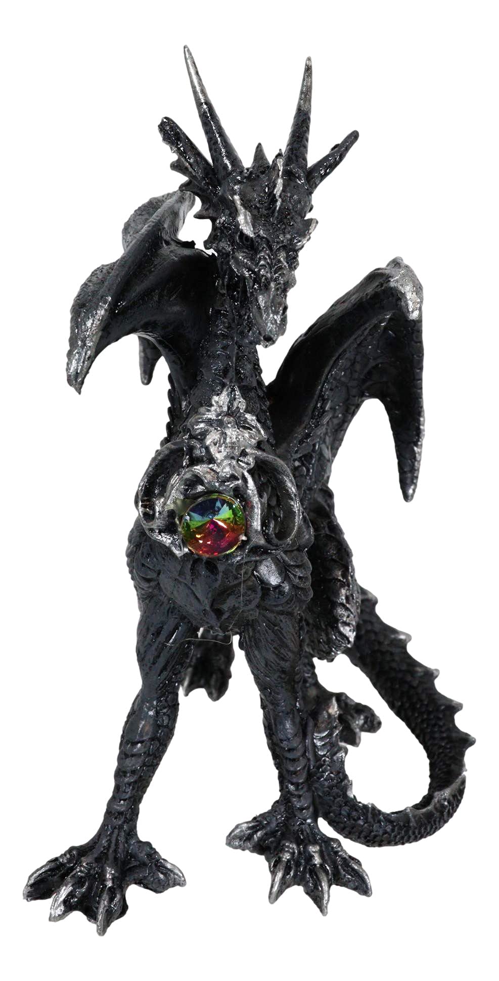 Amazon.co.jp: Ebros Nepenthe 伝説の角のある賢い古黒中世のドラゴン